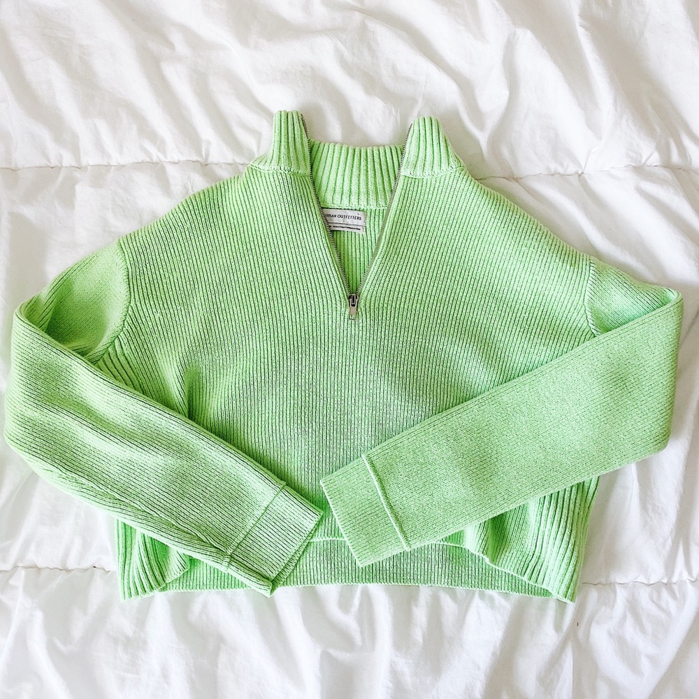 Urban Outfitters Neon Green Quarter Zip